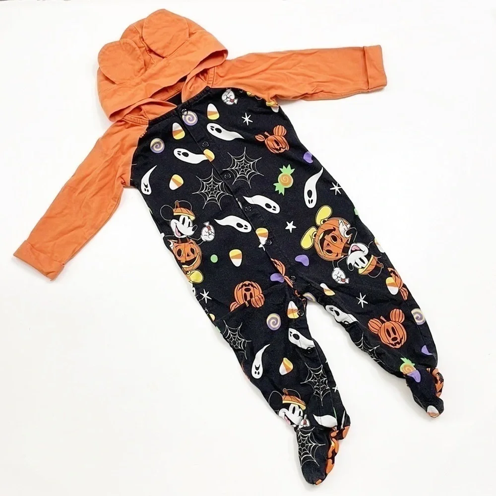 Disney Box Lunch Halloween print baby footie
